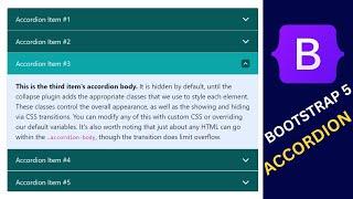 Bootstrap 5 Accordion | Create An Accordions In Website using HTML CSS and Bootstrap 5