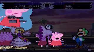 KOF MUGEN Tag Team Yuuki Konno & Super Better Luigi vs Gwen & Peppa Pig