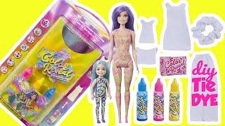 Barbie Color Reveal DIY Tie Dye Fashion Maker with Dolls