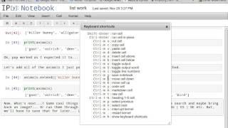 ipython notebook keyboard shortcuts