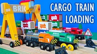 BRIO Wooden Trains Cargo Train Loading Yard