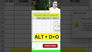Data Entry using Form in Microsoft Excel just 10 Sec |