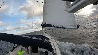 Offshore sailing in Skagerrak. From approx. east of Orust up towards Oslofjord. Slow tv.