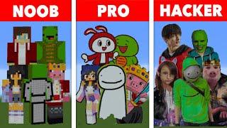 NOOB VS PRO VS HACKER Minecraft Pixel artMaizen＆Dream＆Aphmau＆Technoblade