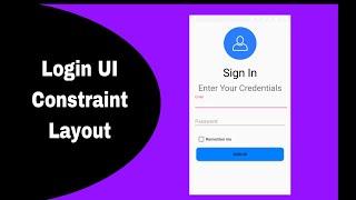 Login screen design in constraint layout android studio