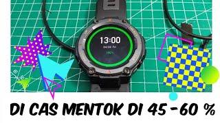 Cara mudah atasi amazfit t-rex pro di cas mentok di 45 -60 % #service #repair