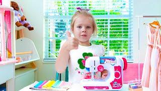 Naomi Pretend Play with Toy Sewing machine