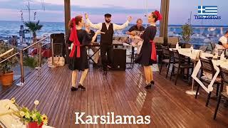 Karsilamas (Καρσιλαμάς) Trio Zorbas & Kriti dancers Marili, Eva and Jorgos, GREEK DANCE, Rethymno