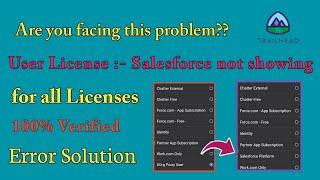 User Licence : Salesforce not found | salesforce platform missing | Trailhead | Error Solution