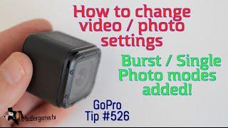 Hero4 Session - How to use Burst / Single Photo Modes - GoPro Tip #526 | MicBergsma