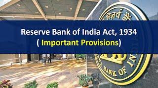 RBI Act 1934 in hindi | Important sections of RBI Act 1934 in hindi | RBI Act important sections