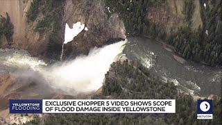 A birds-eye view of Yellowstone flooding damage