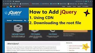 how to add jQuery to HTML, Website or Web application / how to download jQuery