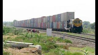 Massive !! Tallest Train Of India : Huge Double Stack Container Train with WDG4D : Indian Railways