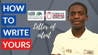 How to write a good Letter of Intent for Turkiye Burslari
