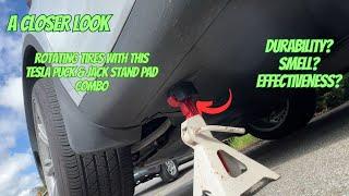 Using a Combination Puck & Jack-Stand pad set for a Tesla Rotation