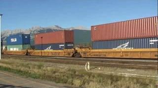 Container-Güterzug in Jasper westwärts - Intermodal Freight Train in Jasper westbound