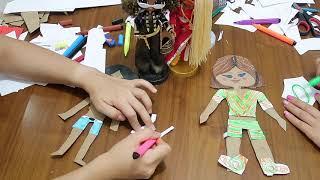 Kağıttan Bebek DIY Çiz Boya Kes Giydir Kombin Challenge DIY Paper Dolls Clothes BidünyaOyuncak