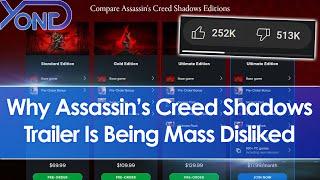 Assassin's Creed Shadows trailer mass disliked, Ubisoft lock quests behind pricey editions/preorder