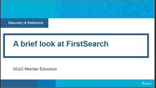 A brief look at FirstSearch