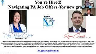 Navigating your Physician Assistant Job Offer from a Medical and Legal Perspective PA NP