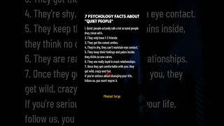 psychology facts about quiet people... | #motivation #psychology #facts #dream #mindset