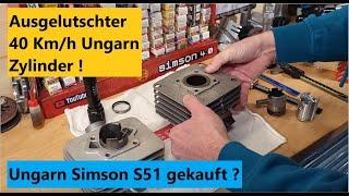 Gebrauchte Simson S51 gekauft ! Komplett ausgelutschter 40Km/h Ungarn Zylinder !