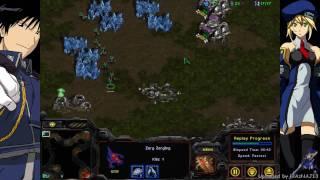 StarCraft Practice: LilAzNAJ13(Terran) & MrMurai (Zerg) Vs Two CPU's (Terran)