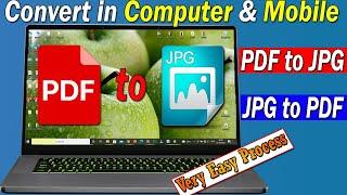 How to Convert PDF to JPG | Convert PDF to JPG in Laptop, Computer | JPG to PDF