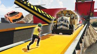 TRENO VS RUNNERS VS AUTO! - GTA 5 ONLINE