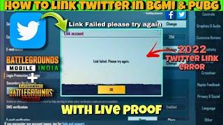 How To Fix Link Failed Please Try Again Problem In BGMI & PUBGM   How To Link Twitter In Pubg BGMI