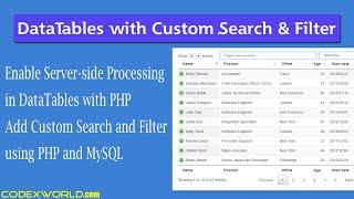 DataTables Server side Processing with Custom Search and Filter using PHP
