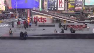 Times Square Snow Storm 24 hours view in 5 minutes time-lapse