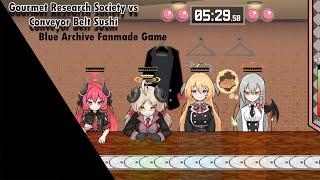 Eat all the sushi as Gourmet Research Society in this Blue Archive Fanmade Game - 美食研究会 vs 回転寿司