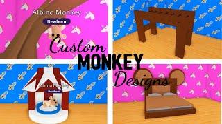 4 Custom MONKEY FURNITURE Design Ideas & Building Hacks (Roblox Adopt me) | Its SugarCoffee