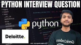 Solving Deloitte  Python Data Engineer Interview Question | Flatten the Nested List in Python |