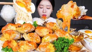 ASMR MUKBANG | Kepiting marinasi kecap  (Gejang), Mie, Nasi, Telur Goreng! Makan makanan laut