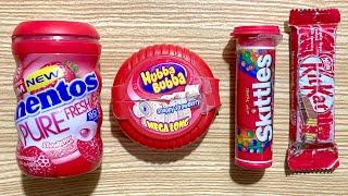 Satisfying I opened the Skittles Bunnties and Hubba Bubba Bubble gums with Mentose ASMR