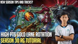 SEASON 30 - GOLD LANE ROTATION TUTORIAL | HIGH PTS ROTATION | MOBILE LEGENDS