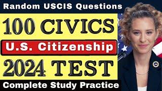 2024 Random USCIS Complete 100 Civics Test, Citizenship Test, Question/Answer, Ciudadania Americana