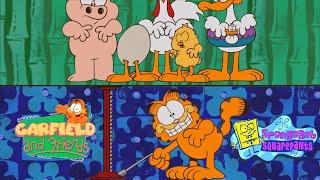 Garfield and Friends S1-2 intro with SpongeBob backgrounds