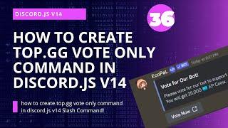 Creating a Top.gg Vote Only Command in Discord.js v14