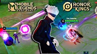 MLBB VS HOK SATORU GOJO SIDE BY SIDE COMPARISON | MOBILE LEGENDS