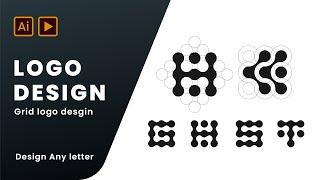 How To Draw Any Letters By This Circular Grid Method | Logo Design Tutorial