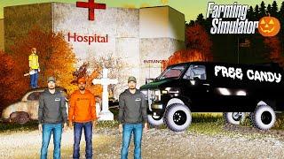 HAUNTED CAMPING NEAR ABANDONED HOSPITAL! (BUCH GET'S TAKEN) | FARMING SIMULATOR 22