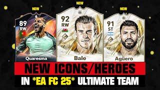 FIFA 25 | ALL NEW ICONS & HEROES (EA FC 25)!  ft. Bale, Quaresma, Aguero...