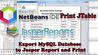Netbeans 15 with MySQL Programming #15: Reports - Export MySQL data to Jasper Report & Print JTable
