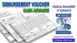 DISBURSEMENT VOUCHER (DV) Cash Advance | BARANGAY ACCOUNTING