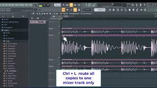 How to route duplicate samples to new mixer track in FL Studio