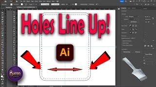 how to make stitching holes in Adobe Illustrator even with rounded corners. Leathercraft Patterns.